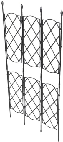 FUTUREORYY Support pour Plantes Grimpantes De Jardin 46,5-90 Cm en Métal Noir, Treillis Décoratif Extérieur pour Rosiers Et Clématites, Structure Résistante pour Culture Et Escalade des Plantes