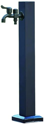 Generico Fontana a Colonna d'Acqua Quadrata per Esterni, idrante antigelo in Acciaio Inossidabile 304, Fontana da Giardino montata a Pavimento per Cortile, Altezza 60 cm/24 Pollici