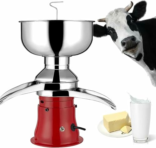 MJMLUCK Separatore centrifugo per Panna da Latte da 50 l/h, separatore Elettrico per Panna di Grande capacità, separatore di Burro Multifunzionale in Acciaio Inossidabile, separatore di Panna da la