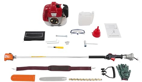 43CC Benzin kettensäge 1.5m mit Manganstahlkette 8500 U/min Profisäge für Gartenpflege und Forstarbeiten Inkl. Schutzbrille & Schultergurt