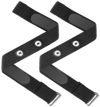 2PCS Heart Rate Monitor Chest Straps,70-110CM Adjustable Heart Rate Monitor Chest Replacement Strap,HR Sensor Belt for Garmin, Wahoo, Polar H10 H9 H7, Coospo, Magene, Bryton, Livlov(Black)