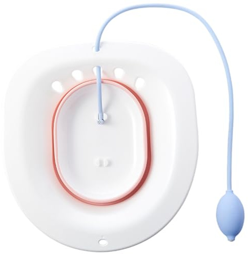 CONGARTENO Faltbares Sitzbad für Frauen mit Anti überlauf design Komfortable Postpartum pflege Geeignet für Toilettensitz Hämorrhoiden Schwangerschaftspflege Platzsparend und Auslaufsicher