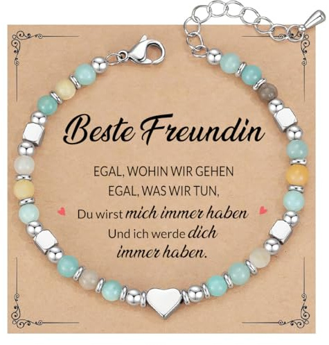 SOFIA FERRER Beste Freundin Geschenke, Edelstahl Armband Damen mit Berührender Widmung, Freundschaftsarmbänder, Geschenk für Frauen, Freundinnen Geschenkideen, Geburtstag