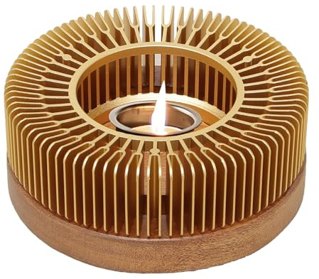 Scaldavivande – Base in legno di noce massello, riscaldatore per candele di lusso, supporto stabile per bevande, supporto sicuro al calore con finiture lisce, scaldavivande in noce per teiera, bevande