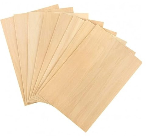 Unbearbeitete Holzplatten 10 Stück 15x10cm Lindenholzbretter - 2mm dünne, unbehandelte Holzplatten for Bastel- und Modellbau