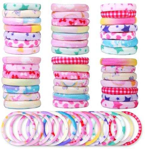 42 Pcs Elastic Hair Bands, Nylon Hair Ties in 14 Colors, Soft Hair Bands