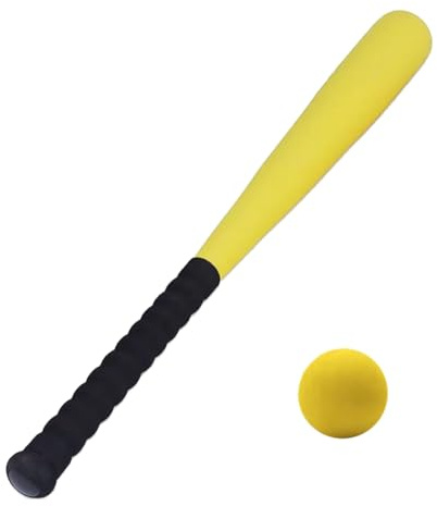 YGBWAOV Bate De BéIsbol con Pelota De 64 Cm, Divertido Juego para NiñOs Y Adultos, Bate De BéIsbol Ligero con Pelota De Entrenamiento, Color Amarillo