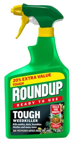 Roundup Tough Weed Control, Long-Lasting, Precise Application, Fast-Acting Formula, Root-Level Action, Ideal for Gardens, Lawns, Driveways & Outdoor Spaces, 20% Extra Free, 1L (Pack of 1)