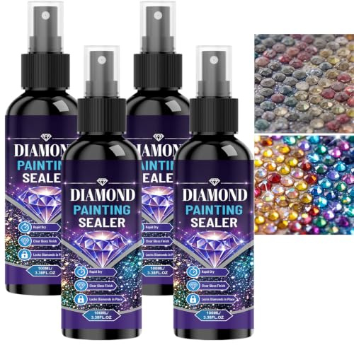 Spray de scellant pour peinture au diamant,revêtement de protection (4pcs)