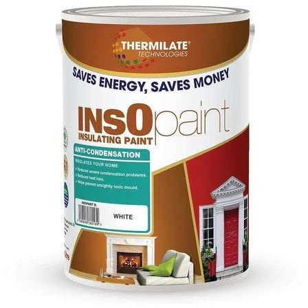 InsOpaint Advance Energy Saving Paint Dove Grey 5L – Tough Acrylic Emulsion for Walls & Ceilings – Weatherproof, Anti Condensation & Mould Resistant – Eco-Friendly Thermal Insulation Coating
