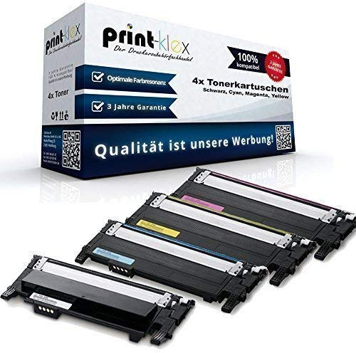 4X Print-Klex Tonerkartuschen kompatibel für Samsung Xpress C480FN C480FW C480Series C480W CLTK404 CLTC404 CLTM404 CLTY404 Black Cyan Magenta Yellow Sparset KCMY - Eco Plus Serie