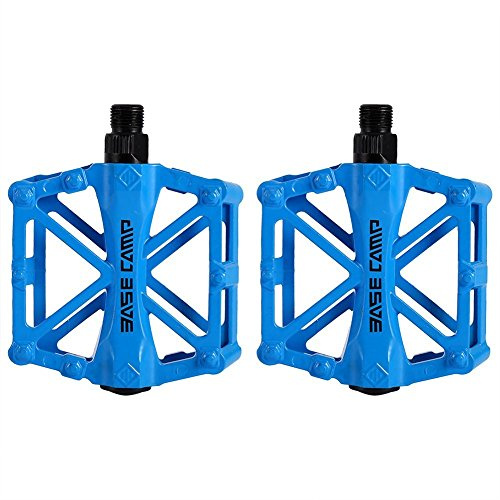 zjchao Pedales para Bici BMX Bicicleta de montaña Ciclismo de Carreras Ultraligero Pedal de aleación (Azul)