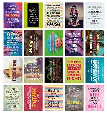 TypeStoff 20er Postkarten-Spar-Set – FUNNY – DIN A6, 20 verschiedene Motive mit Sprüchen, Zitaten und Aphorismen - PK-00602