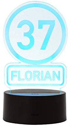 Herz & Heim® Personalisierte LED Lampe mit Namen zum runden Geburtstag Wunschalter