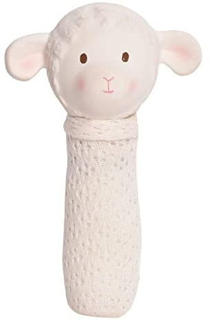 Tikiri Naturkautschuk Quietschfigur Bahbah Lamm, Spielzeug für Babys und Kinder ab 0+ Monaten, 16cm
