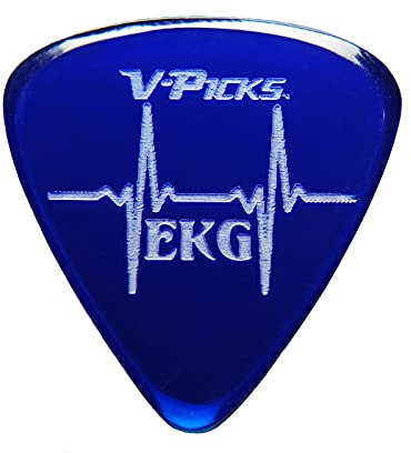 V-Picks™ »EKG - GUITAR AND BASS PICK« Plektren für Gitarre und Bass - 1.5mm - Farbe: Sapphire Blue