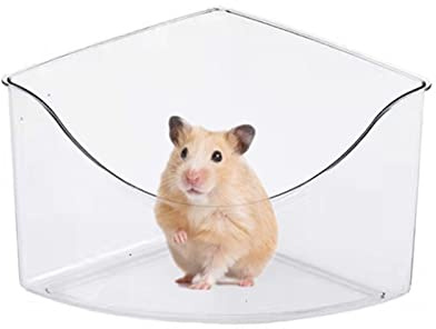 ACEDIVA Hamster Sand Bath-7.5 Clear Critters' Shower Toilet-Cooling Bed Guinea Pigs Sand Container Bathtub for Mice Hedgehog Squirrel and Other Small Animals (Triangle)