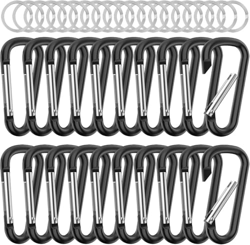sprookber 2.28 Small Carabiner Clip Keychain, D Ring Caribeaner Clip, Key Clip Caribeener, Keychain Clip Snap Hook for Belt Buckle, Multipurpose, Set of 20 Pack