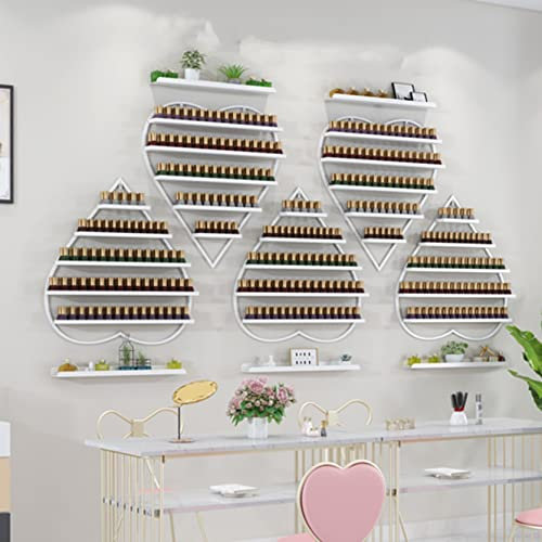Nagellackdisplay Wandhalterung Nagellack Display Organizer Ständer Regal Metall Nagellackregal Wandregal Kombinierte Ablagen Aufbewahrungs für Nagelstudio,Ätherische Öle Flaschen,Lippenstifte Parfums