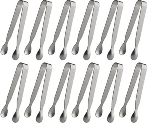 Eiszange, Edelstahl, Zuckerzange, Mini-Servierzange für Vorspeisen, Eiswürfel, Kaffee, Bar, Tee, 10 Stück