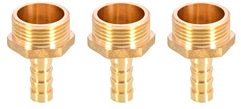 3 raccords en laiton pour tuyau barbelé, 10 mm à 3/4 pouce mâle BSP fileté raccord de tuyau adaptateur de tuyau