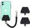 Ownkim - Cadena universal para teléfono móvil con cable en espiral flexible, llavero compatible con iPhone/Samsung/Huawei, protección antirrobo y anticaída (2 insertos, negro), Negro , M