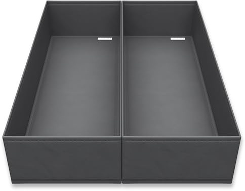 CASACOSA Exact Schubladen Organizer (passend für Ikea Pax 50 cm), 2er-Set | Pax Schubladen Organizer, formstabil, Kleiderschrank Organizer, Ordnungssystem Kleiderschrank, grau, 52x19x11 cm