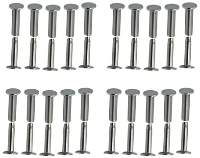 Générique WNJun 20 Pièces Double Rivets Tubulaires, Chicago Rivet, | Pour Cuisine Hachoir Couteau Poignée Rivets De À Tête Plate, ( Couleur : Stainless steel )