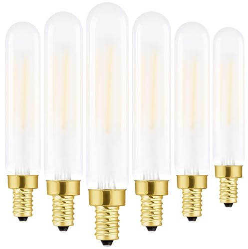 Leools E12 LED Bulb Dimmable 6W Equal Warm White 2700K Frosted Glass T6 E12 Candelabra Bulb 60 watt for Chandeliers,Ceiling Fan,Pendant,Wall sconces AC120V 600LM e12 Light Bulb 6Pack