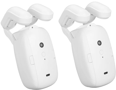 Cuifati 2pcs Automatic Curtain Opener Robot, Smart Electric Curtain Track with BT Remote Control, Voice Control, Timer Switch, High Performance Motor