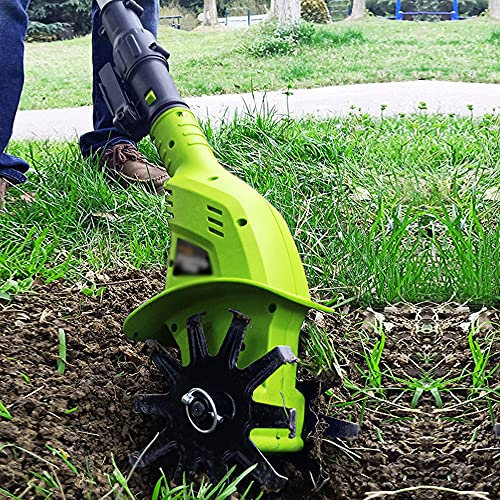 Motoazada de jardín, cultivadora de batería inalámbrica, motoazada de jardín con batería Recargable y Cargador de 4000 mah, Mango Ajustable, para Jardines, huertos