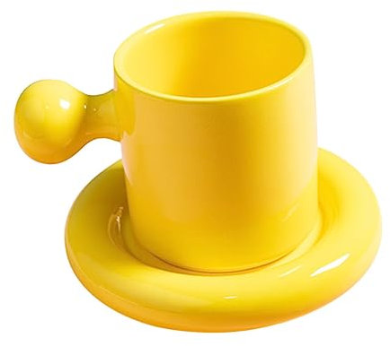 Hoement Keramikbecher Mit Untertasse Tassen Kaffee Und Milch Getränketasse Aus Keramik Für Zuhause Trinkbecher Mit Kaffee-untertasse