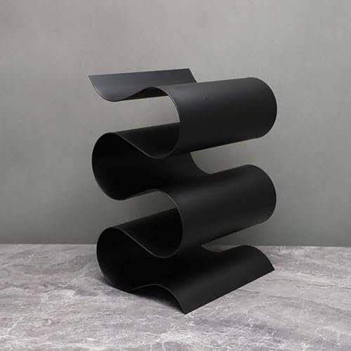 Tqoiozxa Casier À Vin Métal，casier À Vin en Fer avec Support Métal, Cave À Vin, Décoration De Bureau, Adapté Au Meuble TV, Salon, Salle À Manger(Black)