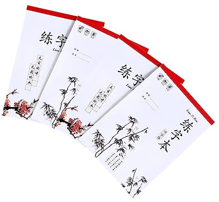 Tofficu 4stücke Chinesisches Zeichen-schreibbuch Schreibübungsbuch Schreibtrainingsbuch Übungsbuch Papierschreibbuch Für Junge Mädchen