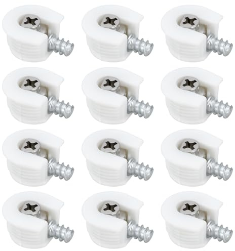 VGOL 50pcs 20mm Knock Down Cam Lock Three-in-one Cam Lock Furniture Fastener for Flat Pack Furniture and Kitchen Cabinets White