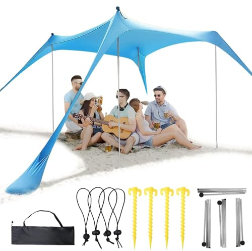 Tonnelle de plage, auvent de plage, tente de plage en plein air, parasol, tissu pour ombre de pelouse, tente de plage, tente de plage