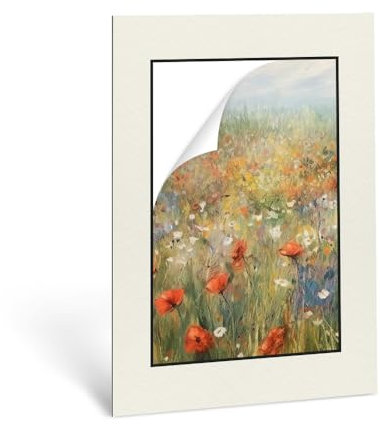 Haak Passepartout mit Innenausschnitt nach Wunsch und schwarzem Kern - Außen: 59,4x84cm (DIN A1) (BxH) Premium Museumsqualität Farbe wählbar - Zuschnitt (Bildgröße) nach Maß Anfertigung