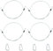 4 Pièces Câble de Sécurité, 100 cm avec Mousqueton, Cordelette Antivol en Acier Inoxydable 30 kg, Cable Acier pour Éclairage, Vélo, Corde de Fixation, Elingue Sécurisée, Chaine de Protection