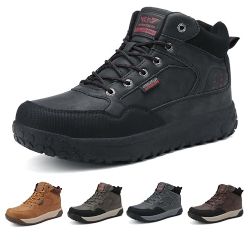 ARRIGO BELLO Scarpe Invernali Uomo Stivali Neve Foderati di Caldo Scarpe Trekking Alpinismo Antiscivolo 41-46 (Nero 46)