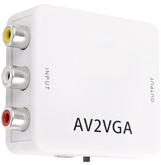 AV 3RCA To VGA 3.5mm Jack Adapter With USB Power Cable Audio Video Converter Supports PAL NTS For DVD TV Set-Top Box Projector