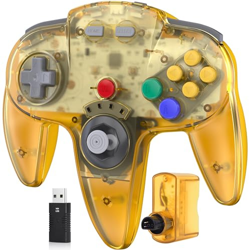 miadore Wireless N64-Controller für Switch/Switch 2/OLED/Lite/N64-Konsole | PC-Controller mit 2,4GHz-USB & N64-Empfänger,Plug & Play,Rumble-Feature,kompatibel mit Windows PC,Mac OS,Raspberry Pi,Linux