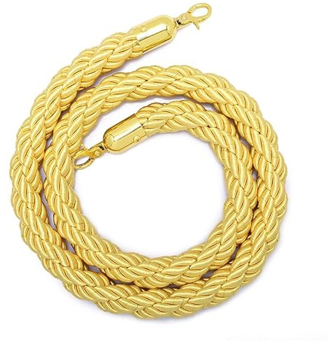 Hängande hampa Flätat Stångrep, Hemmabio Crowd Queue Barriär Twist Rep,(Gold,1M/3.2Ft)