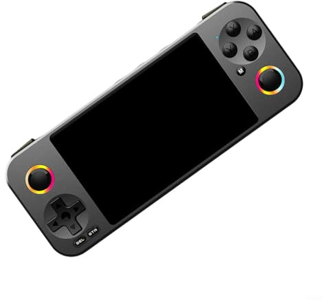MoSundi Console di gioco portatile G36, schermo HD IPS da 4,5 pollici, 18000 titoli retrò, lettore video portatile in alluminio con luce respiratoria, argento (A)