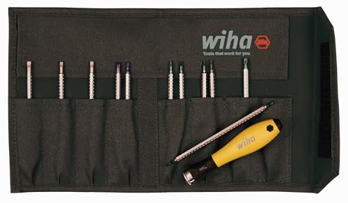 Wiha System 4 ESD Safe Drive-Loc Schlitz 1.5-4.0 und Phillips 000-1 und Torx T1-T15, auswechselbar 12-teilig 26985
