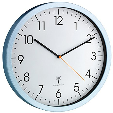 TFA Dostmann 60.3517.55 Reloj de Pared de Radio Marco de Aluminio (Aluminio)