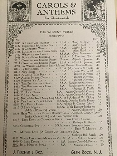 In a Manger Stall (For Women's Voices S.A.) Carols and Anthems for Christmastide No. 8992