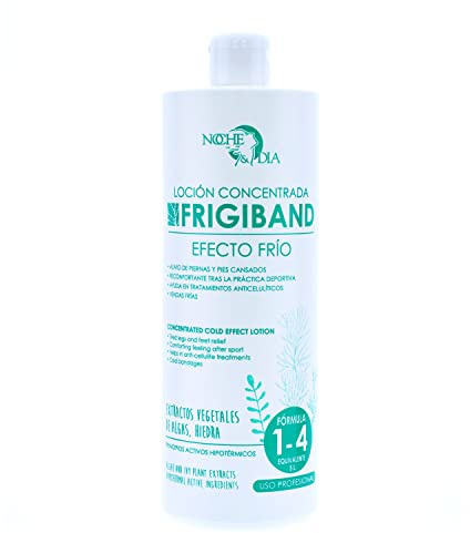 Noche y Día Frigiband Lozione Concentrata Effetto Freddo Formula 1-4 Con Estratti Vegetali di Algas, Edera e Principi attivi ipotermici. Alleviamento delle Gambe Sansate, Verde, 1000 Militro