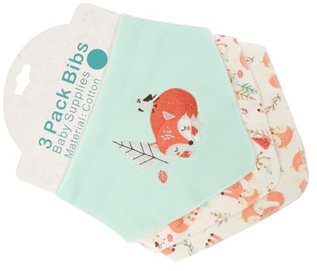 Garosa Baby-Lätzchen für Neugeborene, bequeme Baumwolle, Baby-Lätzchen für kleine Mädchen und Jungen, Geburtstagsparty-Geschenke für Sabbern und Zahnen (Fuchs)