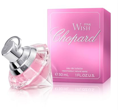 Chopard Pink Wish 30 ml – Eau de Toilette für Frauen – Blumig-fruchtiger Duft – Strahlende Noten von Mandarine, Neroli, Pfirsich, Amber und Sandelholz – Parfum Damen – Transparenter Glasflakon