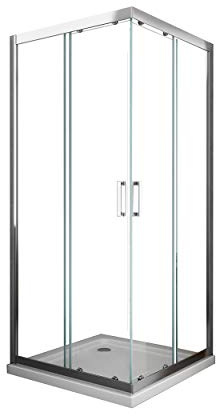 Box Doccia Quadrato Angolare Scorrevole Vetro 6 mm Easy-Clean H.190 Regolabile (72,5-75x72,5-75) 75x75